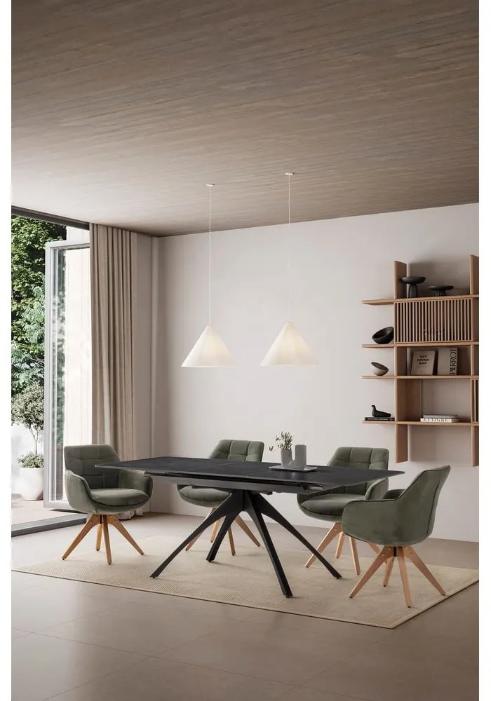 Zöld kárpitozott karfás étkezőfotel szett 2 db-os Donatelo – Marckeric