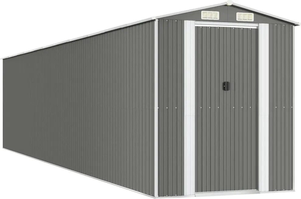 vidaXL világosszürke horganyzott acél kerti fészer 192 x 938 x 223 cm
