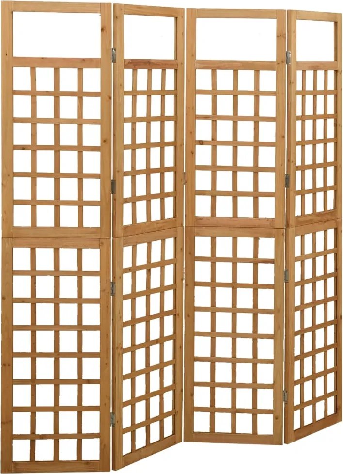 vidaXL 4 paneles tömör fenyőfa térelválasztó/lugasrács 161 x 180 cm