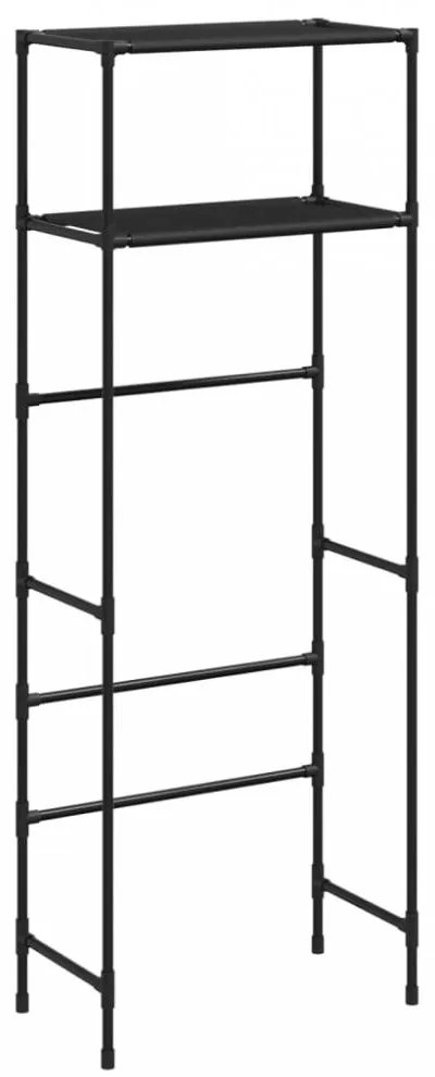 2 szintes fekete vas wc feletti tárolóállvány 53,5x28x143 cm
