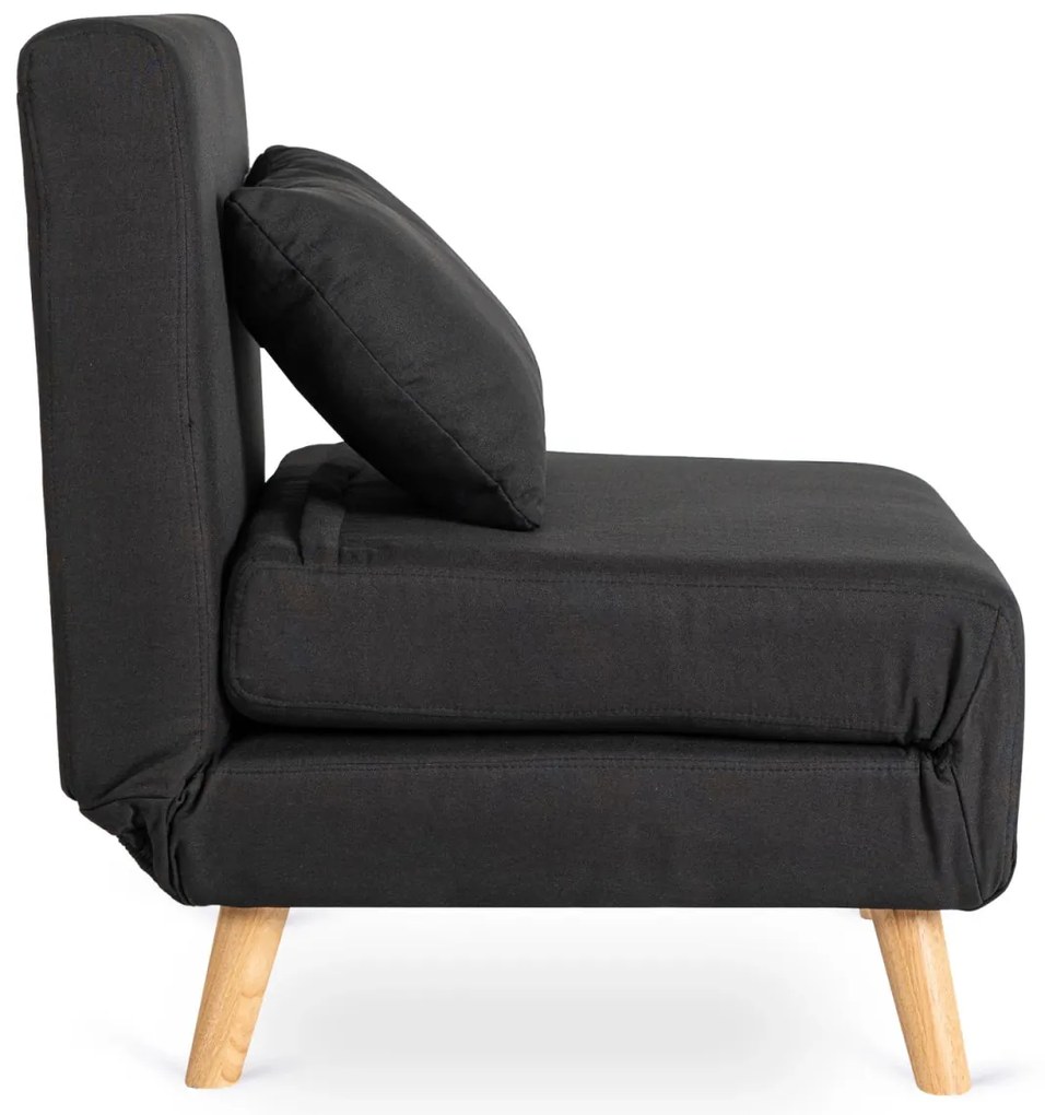 Ágyazható Fotel Fekete Színben. MARRY 75 cm.