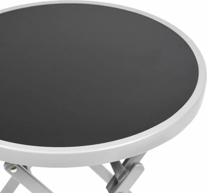 Kerti bisztróasztal összecsukható Ø 45 cm feketére színezett