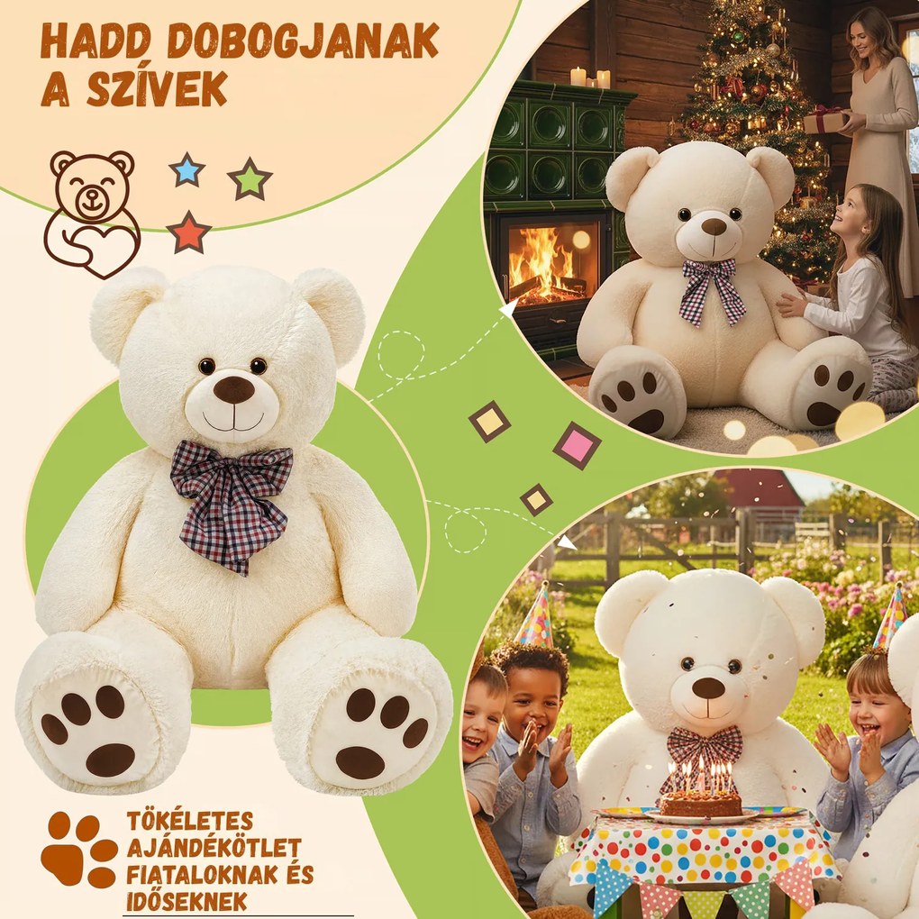 BENY nagy plüssmedve, 100cm, krém Monzana