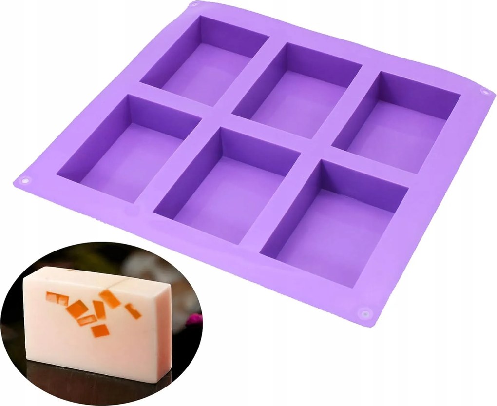 Szilikon Sütőforma 6 Keksz Téglalap Puding Fagylalt MF-011