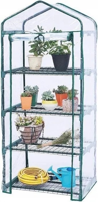 Mini Kerti Üvegház Fém Erkély Függőleges Erkély 4 Szint Fólia