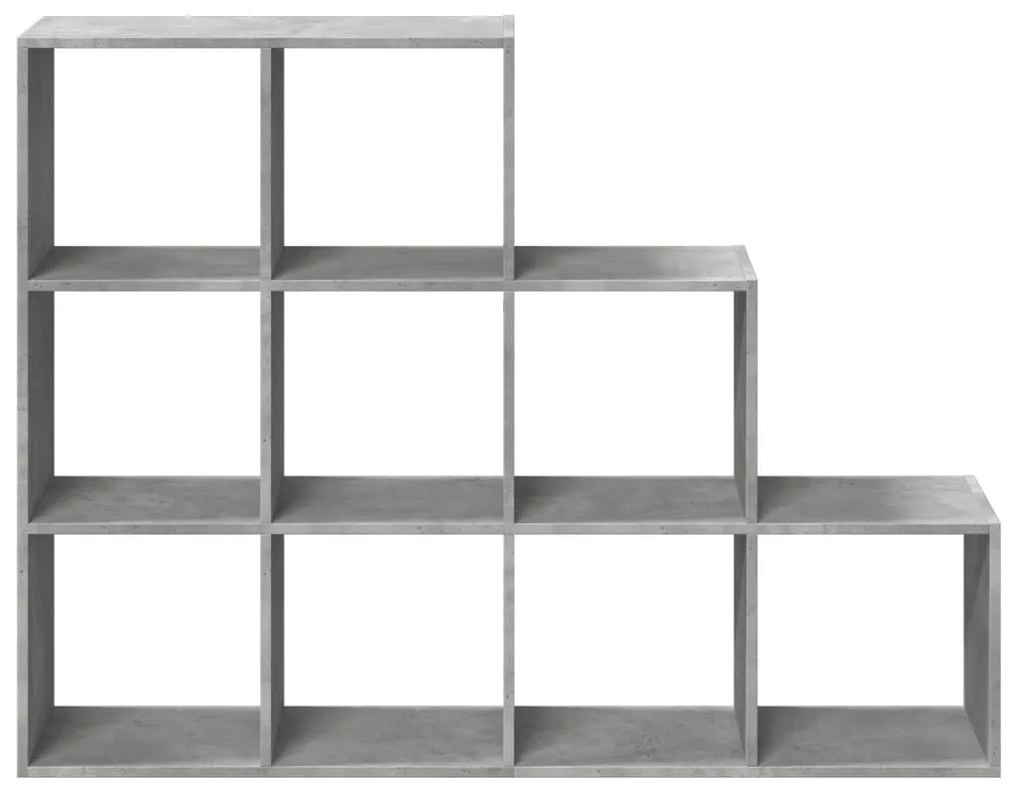3 szintes betonszürke szerelt fa könyvespolc 137,5x29x103,5 cm