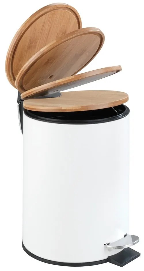 Tortona Bamboo fehér pedálos szemetes, 3 l - Wenko