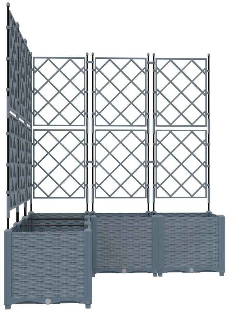 Kert Virágcserép Trellis-szel 5 db Világosszürke 120x120x143 cm