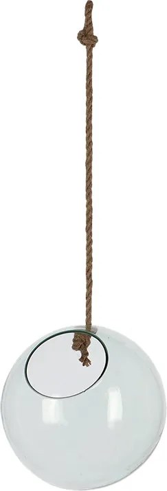 Felakasztható virágtartó üveggömb, 20 cm átmérőjű
