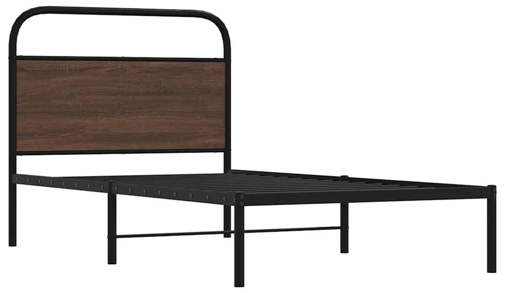 ágykeret matrac nélkül 100x200 cm barna tölgyfa műfa