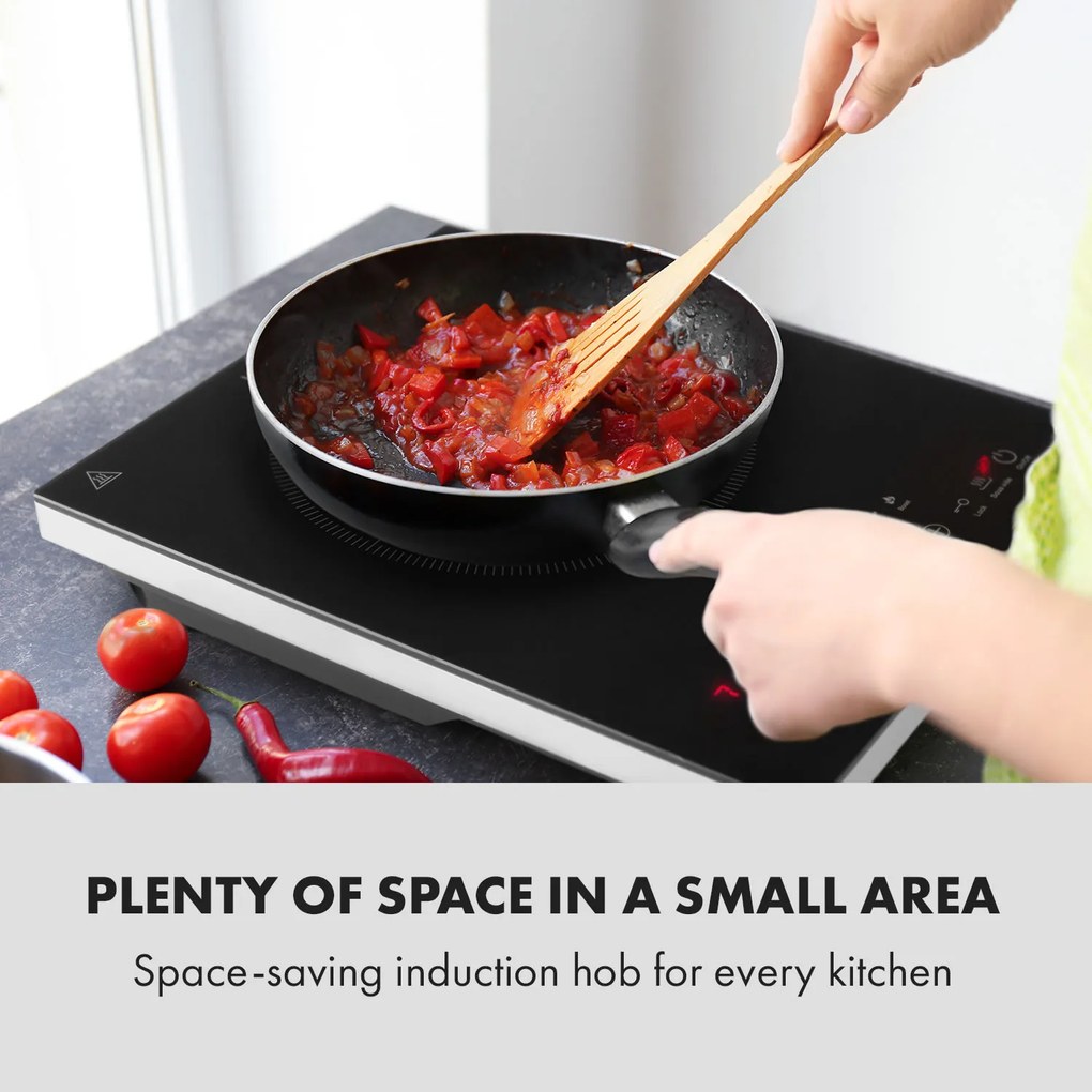 Klarstein Cook n Roll, indukciós főzőlap, 2000 W, 3 órás időzítő, 10 fokozat, fekete