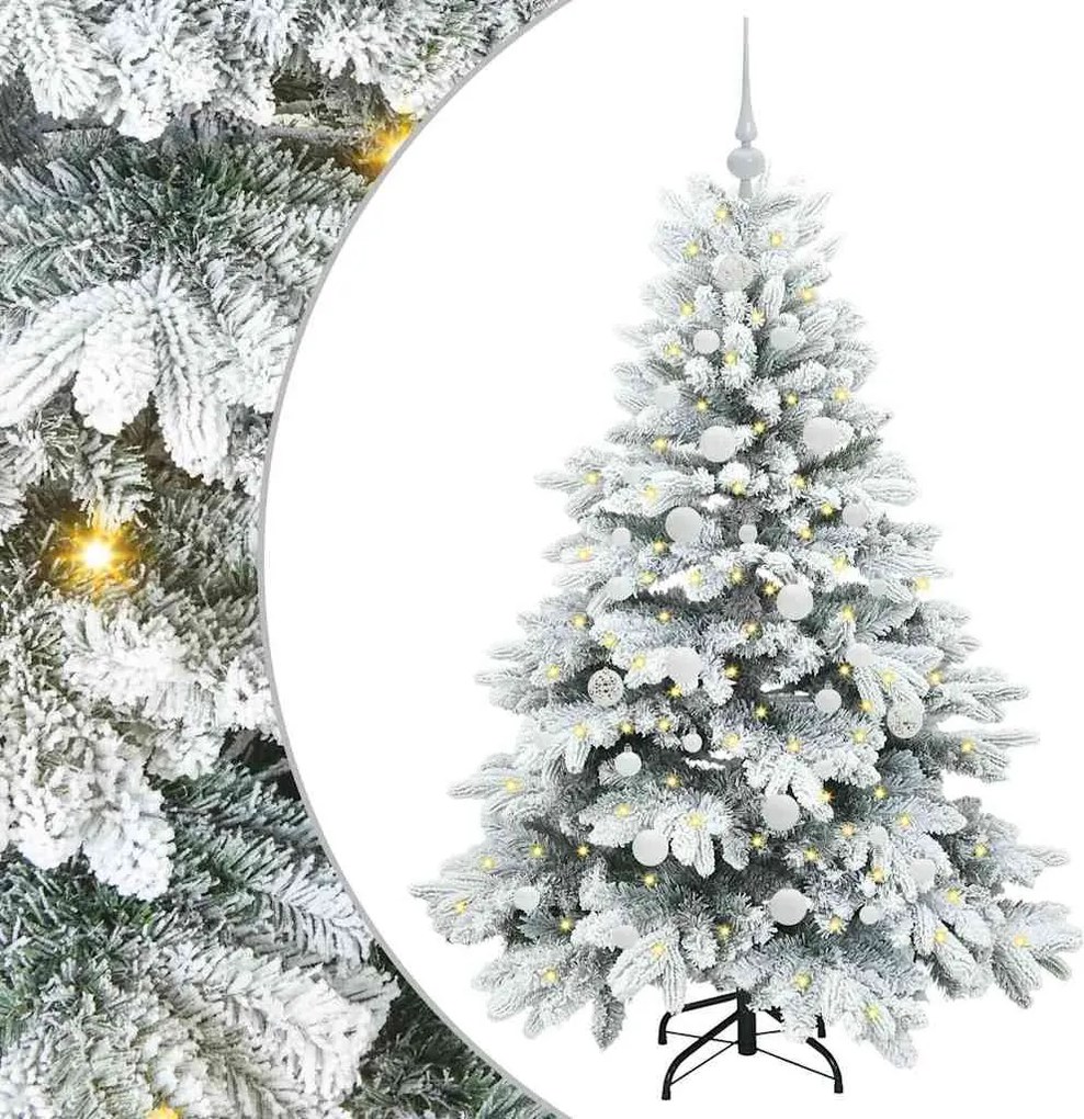 vidaXL Mű karácsonyfa 150 LED-del állvánnyal Fehér 150 cm PE és PVC
