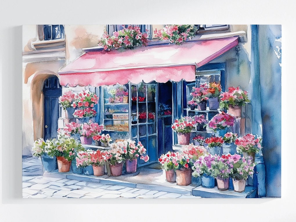 Vászonkép Canvas Bolt Virágüzlet Virágok Utca 60x40