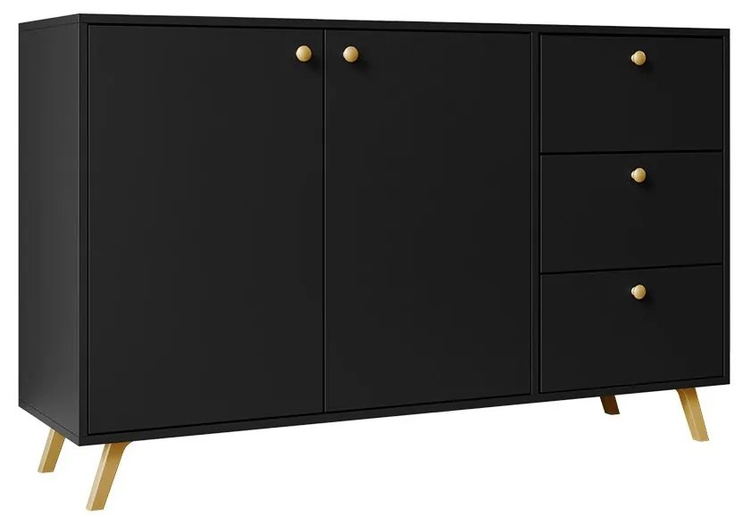 Komód Astradon 2D3S (fekete + arany) . 1103633