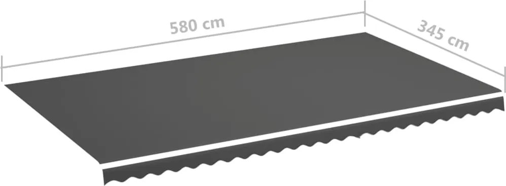 Antracitszürke csere napellenző ponyva 6 x 3,5 m