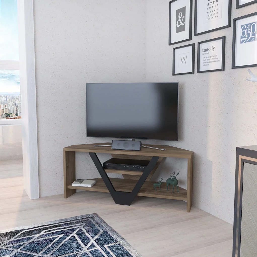 TV szekrény Karin - Walnut, Black