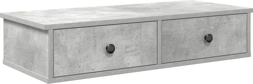 vidaXL Falipolc fiókokkal betonszürke 80x31x17 cm műszaki fa