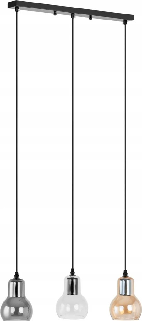 Modern mennyezeti lámpa 3 pontos E27 üveg csengő