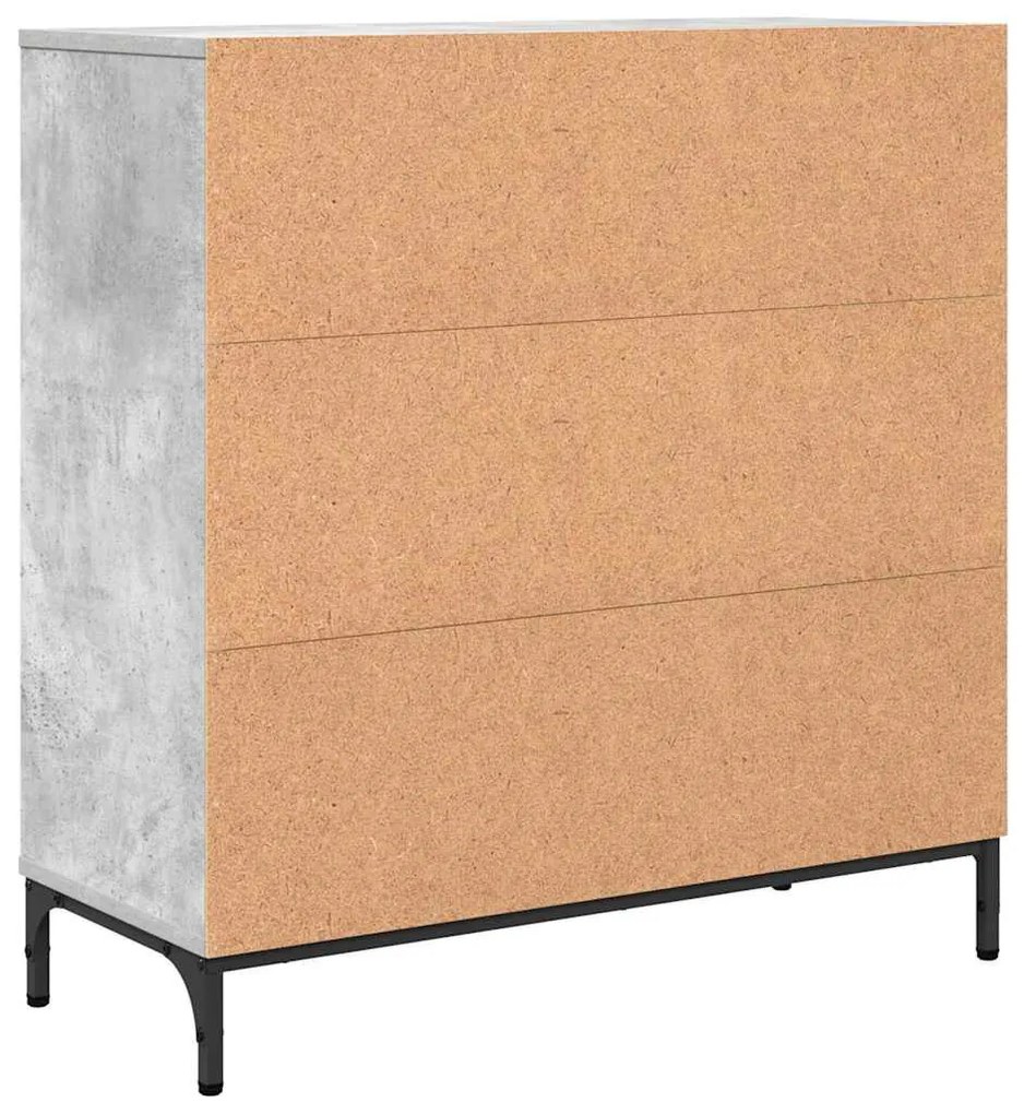 Széf fiókkal Beton szürke 79.5 x 33 x 82 cm Faanyag