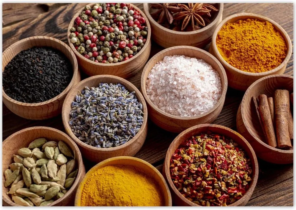 Poszterek 100x70 Só Ánizs Fahéj kurkuma