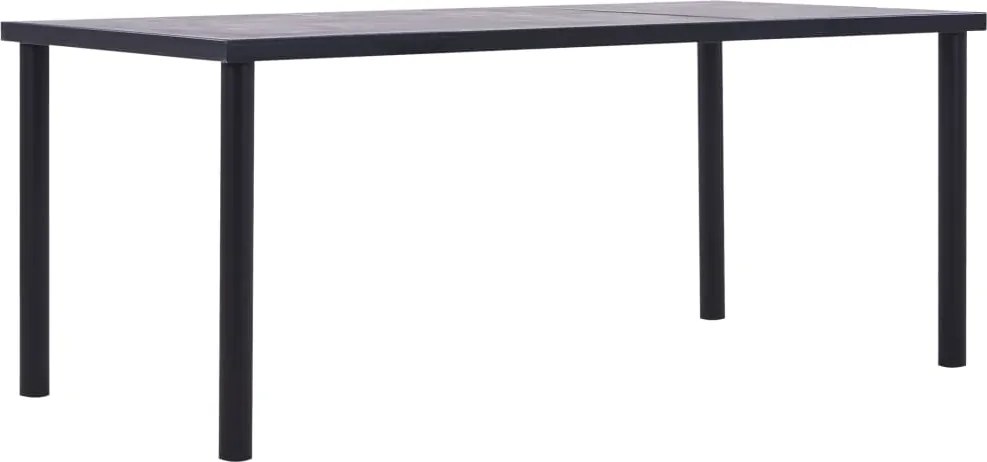 vidaXL fekete és betonszürke MDF étkezőasztal 200 x 100 x 75 cm