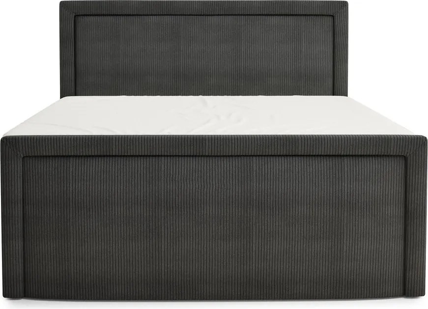 Antracitszürke ágyneműtartós boxspring ágy 200x200 cm Fresco – Maison de Rêve