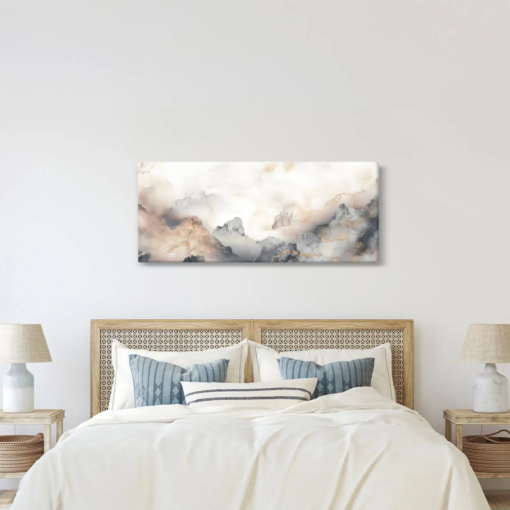 Kép - Hegyi absztrakció márvány textúrával (120x50 cm)