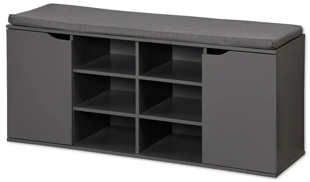 Kesper 15919 Cipőtartó ülőpárnával, szürke, 103 x48 x 30,5 cm