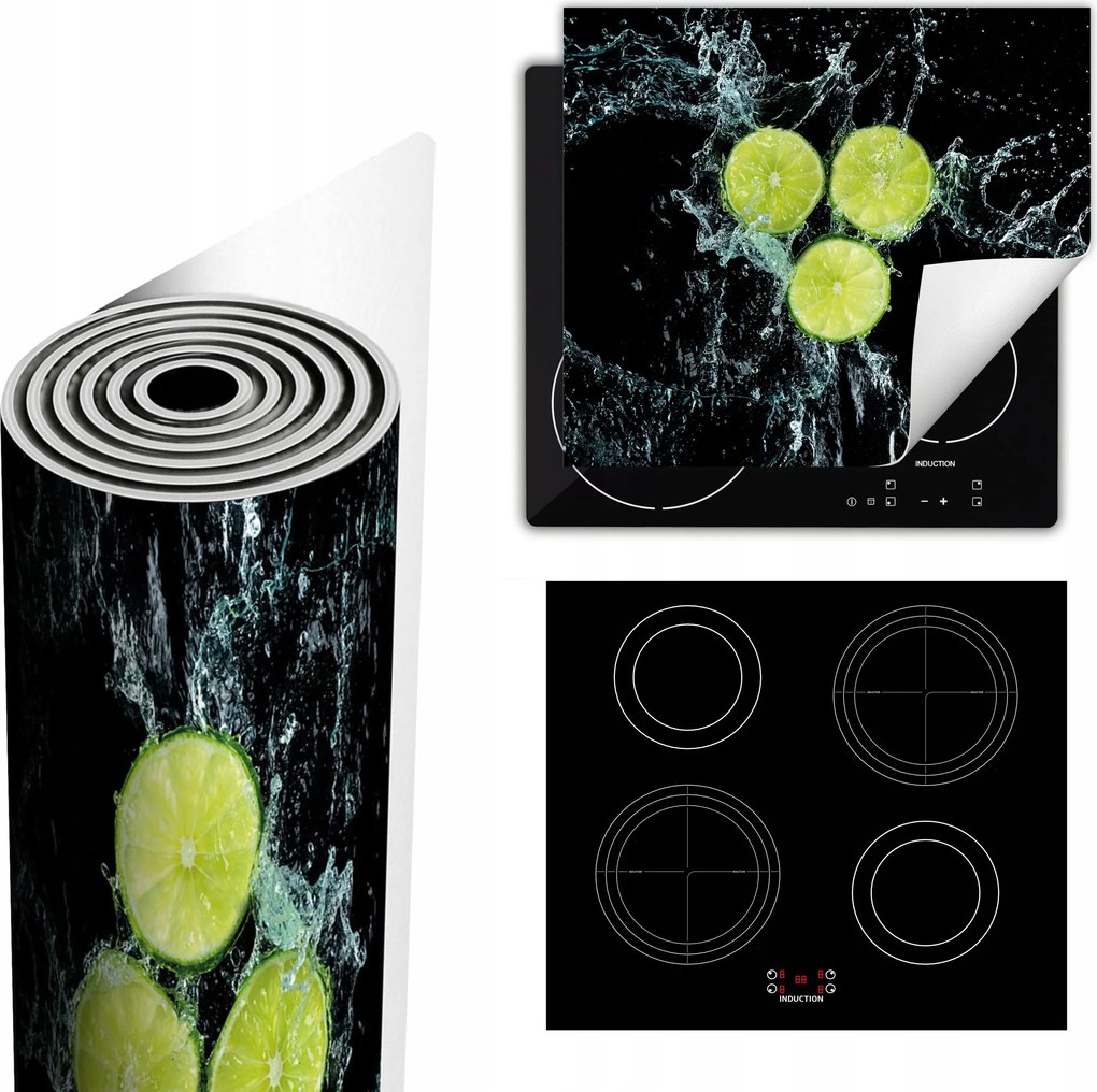 Tűzhelyvédő Szőnyeg Több Helyet Biztosít 60x52 fekete mész