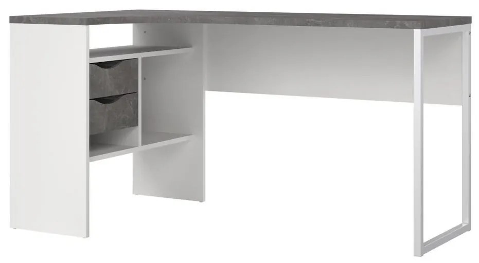 Felix Corner íróasztal, fehér / szürke