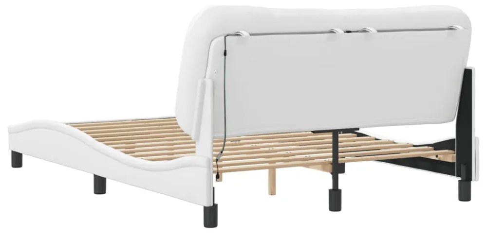 fehér ágykeret LED-ekkel matrac nélkül Hvar 140 x 200 cm