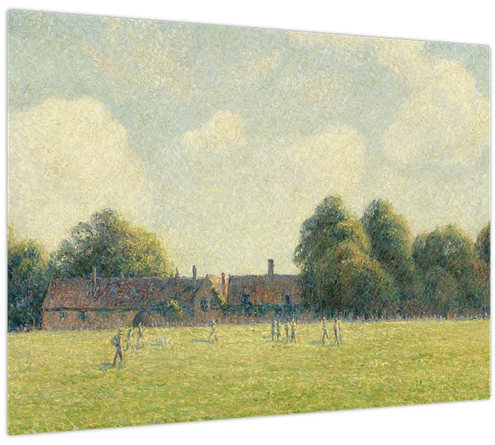 Üveg kép - Camille Pissarro, Hampton Court Green, reprodukciók (70x50 cm)