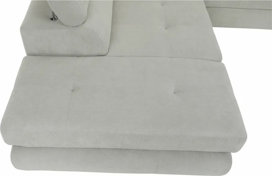 Ülőgarnitúra, világos szürke, szövet, balos, BUTON P