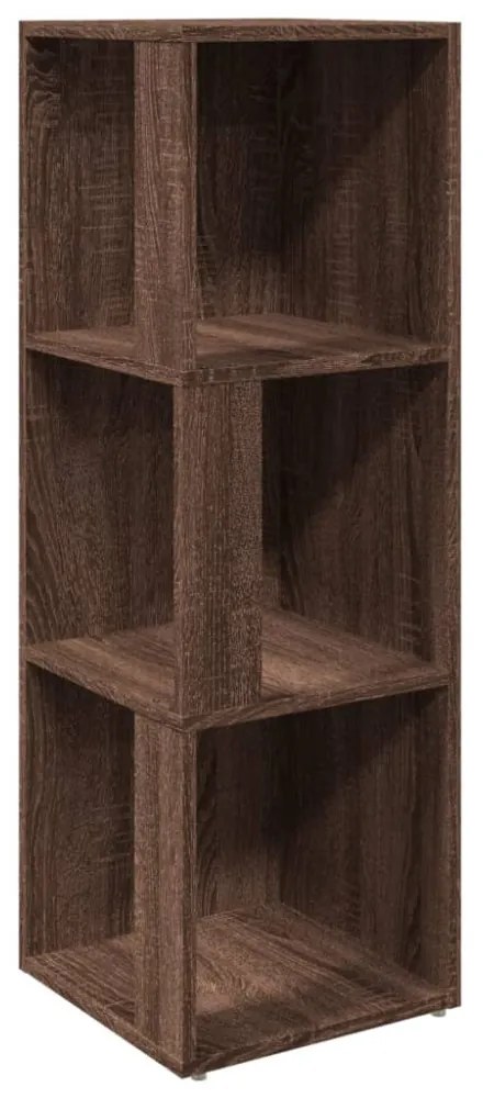 barna tölgy színű szerelt fa sarokszekrény 33 x 33 x 100 cm