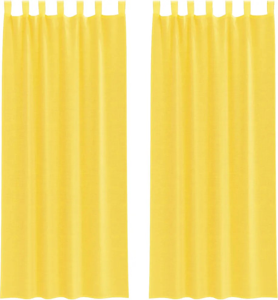 vidaXL 2 db sárga fátyolfüggönyök hurokkal 140x260 cm