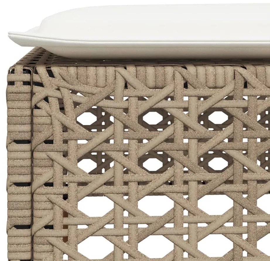 szürke polyrattan kerti ülőke párnával 63,5 x 56 x 32 cm