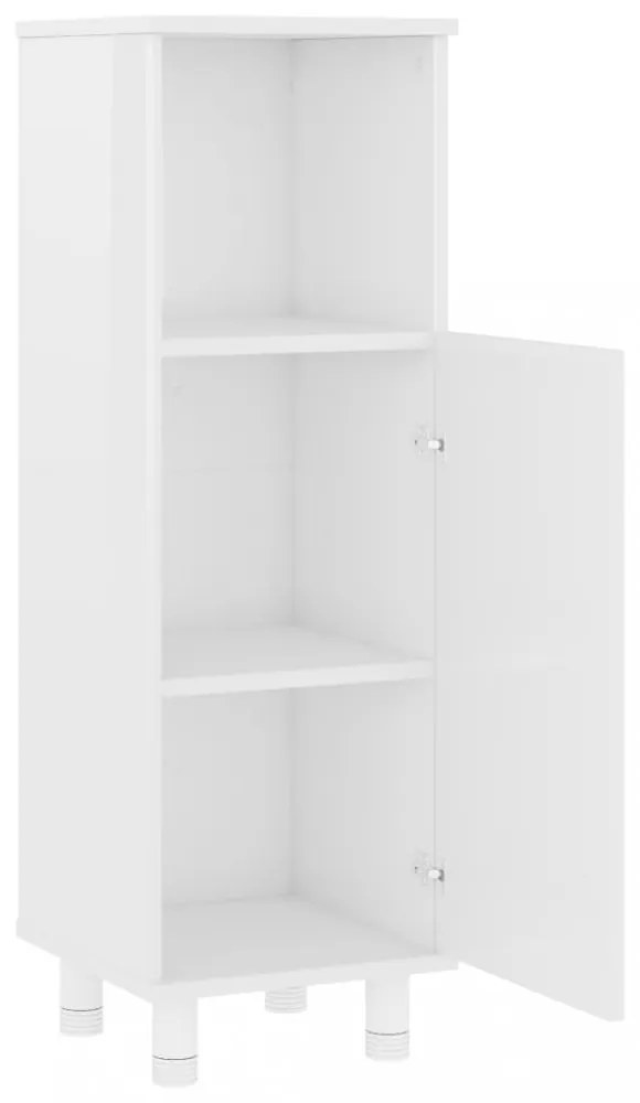 magasfényű fehér szerelt fa fürdőszobaszekrény 30 x 30 x 95 cm