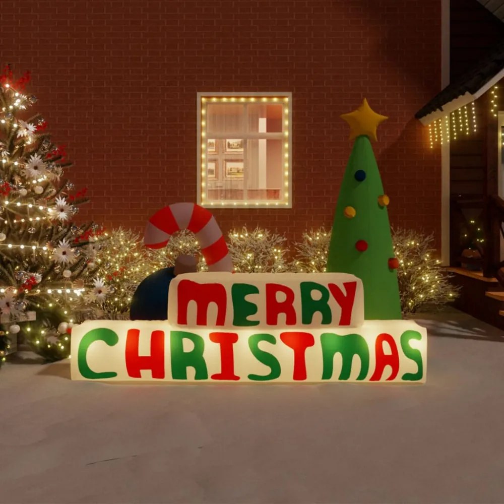 felfújható Merry Christmas dekoráció LED-ekkel 197 cm