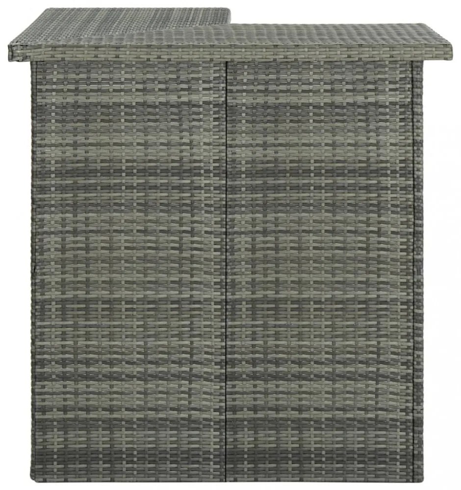 4 részes szürke polyrattan kerti bárszett párnával