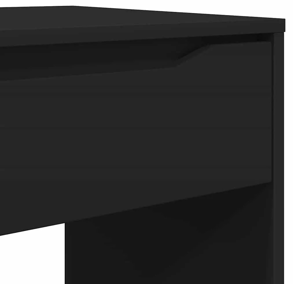 vidaXL Asztal fiókkal tárolóval Fekete 100 x 50 x 78 cm Faanyag