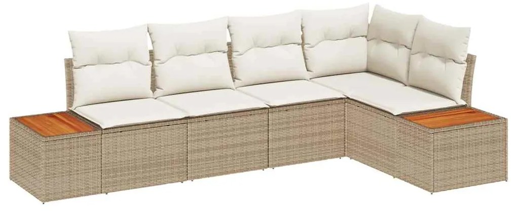 Kerti Kanapé Szett 5 pcs bézs és krémszínű 264 x 154 x 85 cm