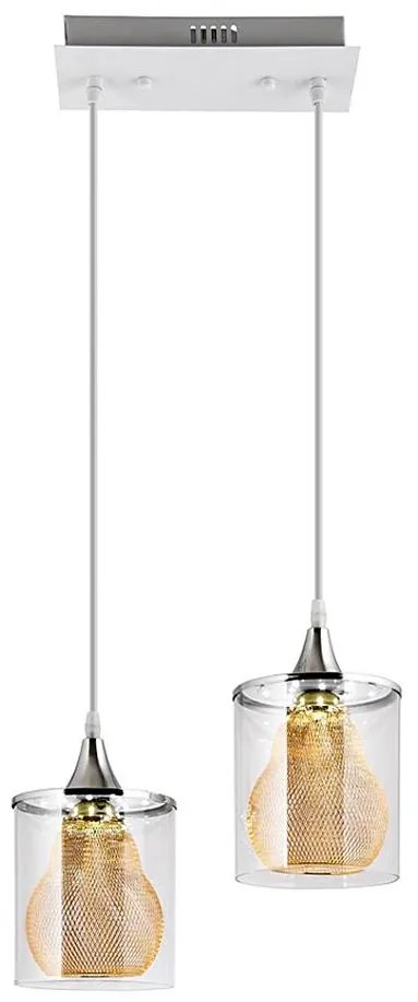 LED Csillár zsinóron 2xLED/5W/230V fehér/átlátszó