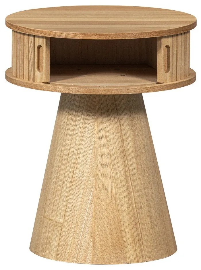 Natúr színű éjjeliszekrény borovi fenyő dekorral Karri – WOOOD