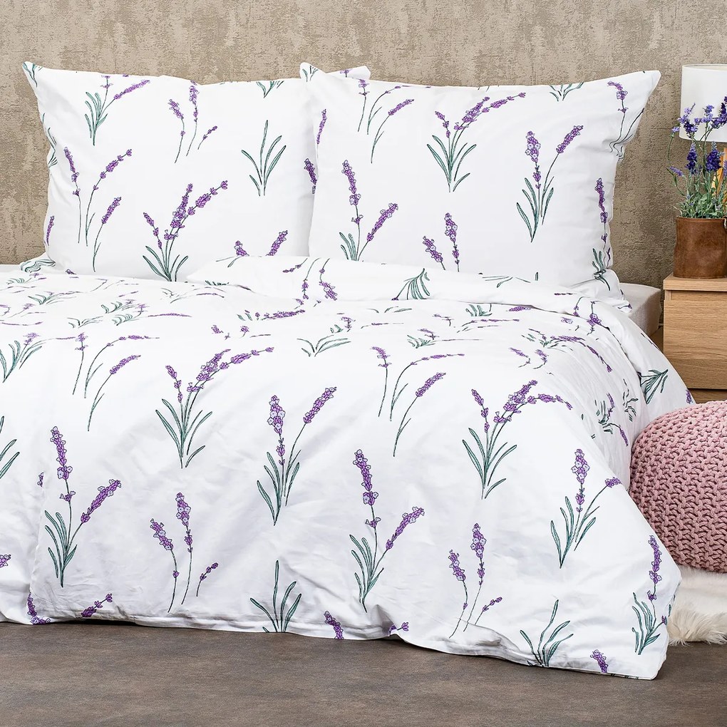 4Home Lavender pamut ágyneműhuzat, 140 x 200 cm, 70 x 90 cm, 140 x 200 cm, 70 x 90 cm