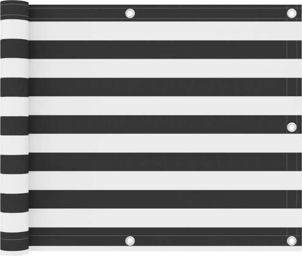 vidaXL antracitszürke-fehér oxford-szövet erkélyparaván 75 x 300 cm