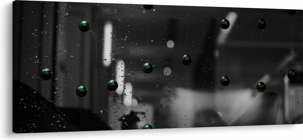 Absztrakt kép - zöld golyó (120x50 cm)