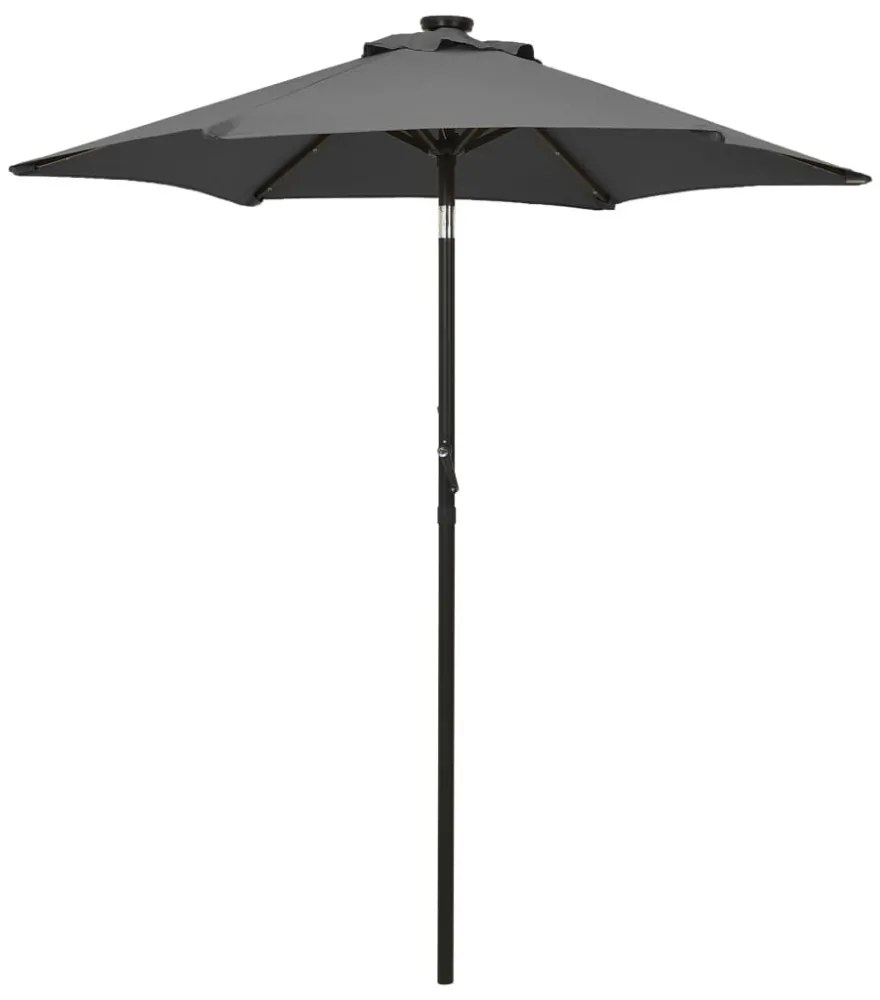 antracitszürke alumínium napernyő LED-világítással 200 x 211 cm