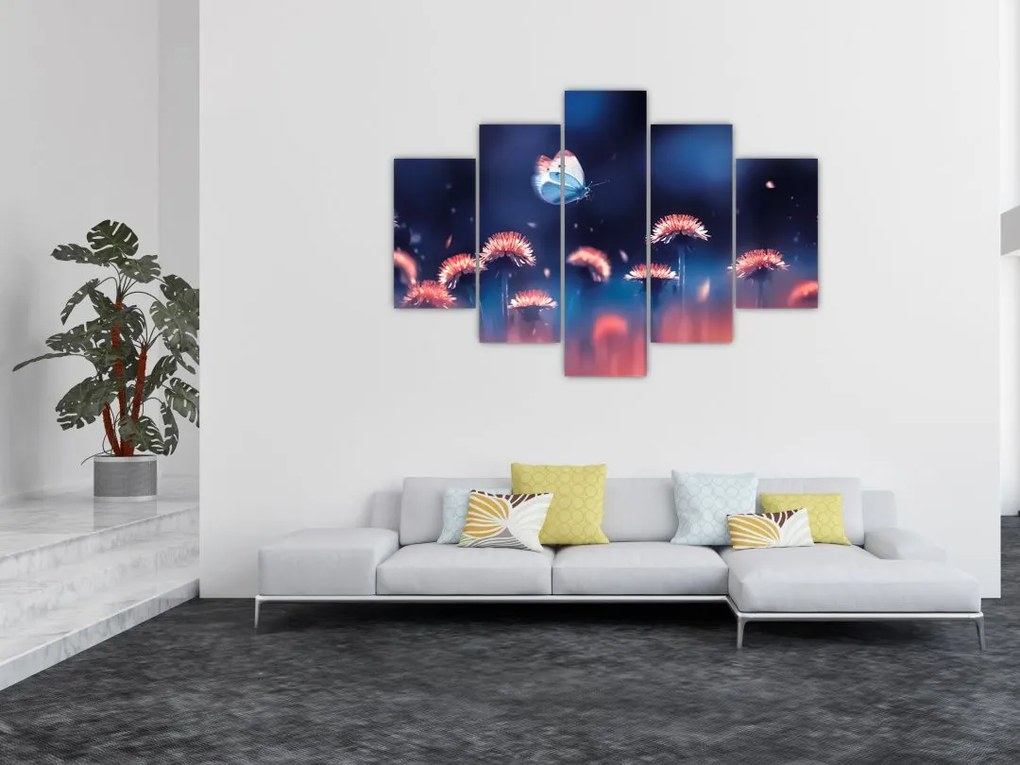 Pitypang képe kék pillangóval (150x105 cm)