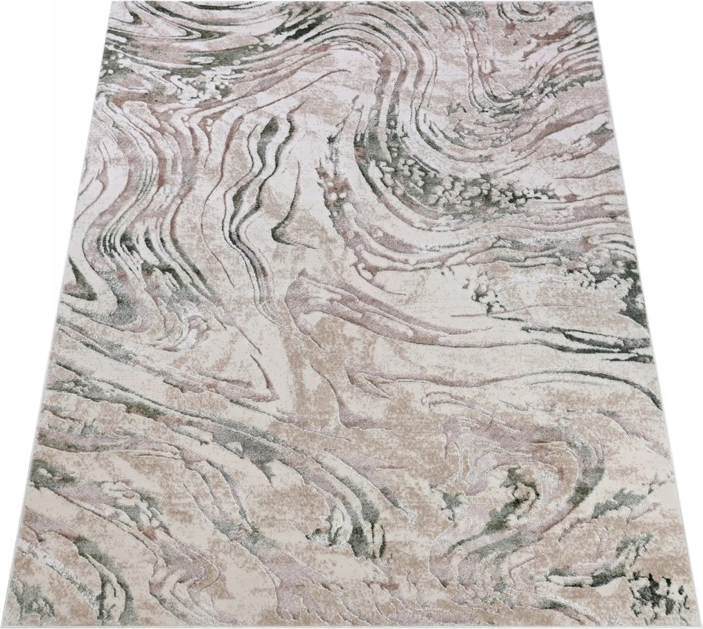 Komo Szőnyeg 140x200 Stílusos Modern fényes bézs zöld w05