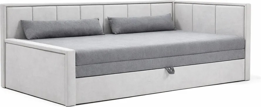 Szürke zsenília kinyitható-tárolóhelyes kanapé 214 cm Fulgeo – ELTAP